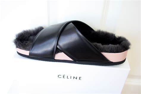 celine fur sandal|second hand fur celine sandals.